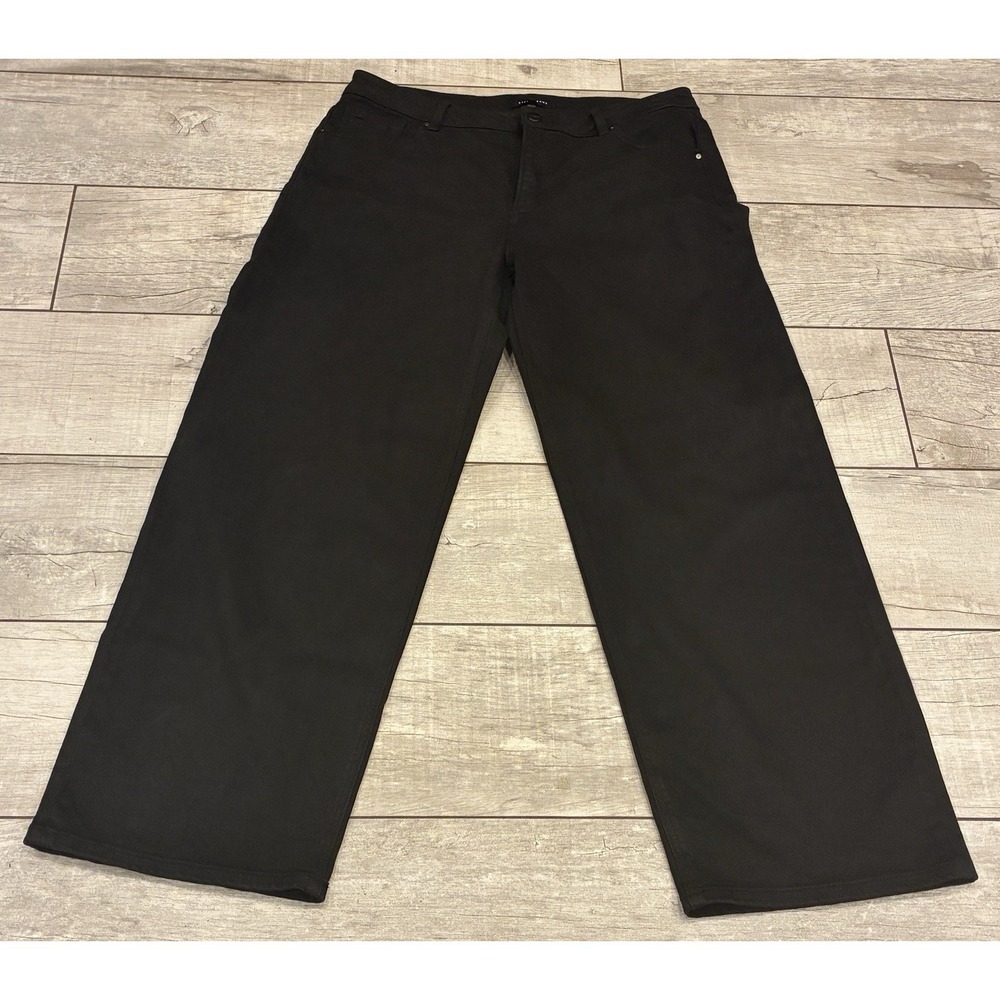 Risen Jeans Womens Wide Leg Black Stretch Denim Jeans Size 15/32 (34x31)
